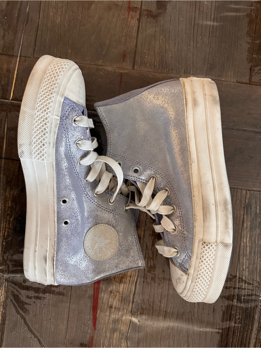 Converse Light Lavender High-Top Sneakers with White Laces